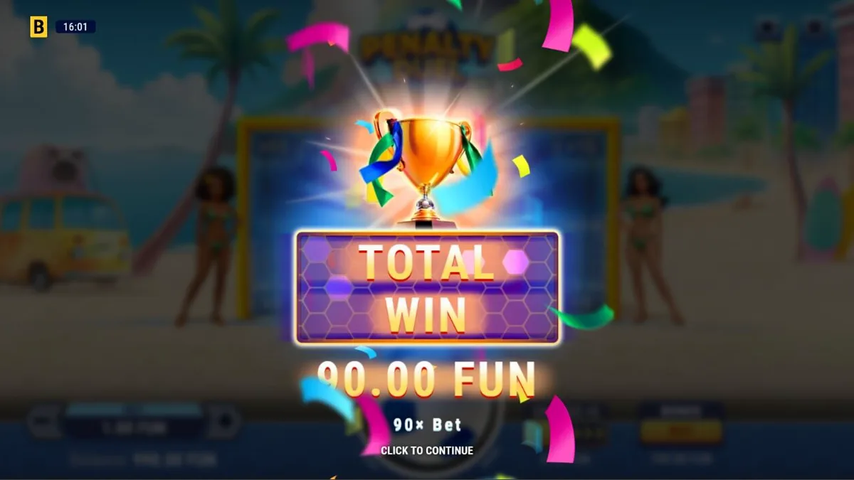 Pemain bersiap melakukan tendangan penalti melawan kiper legendaris Júlio César dalam permainan slot BGaming